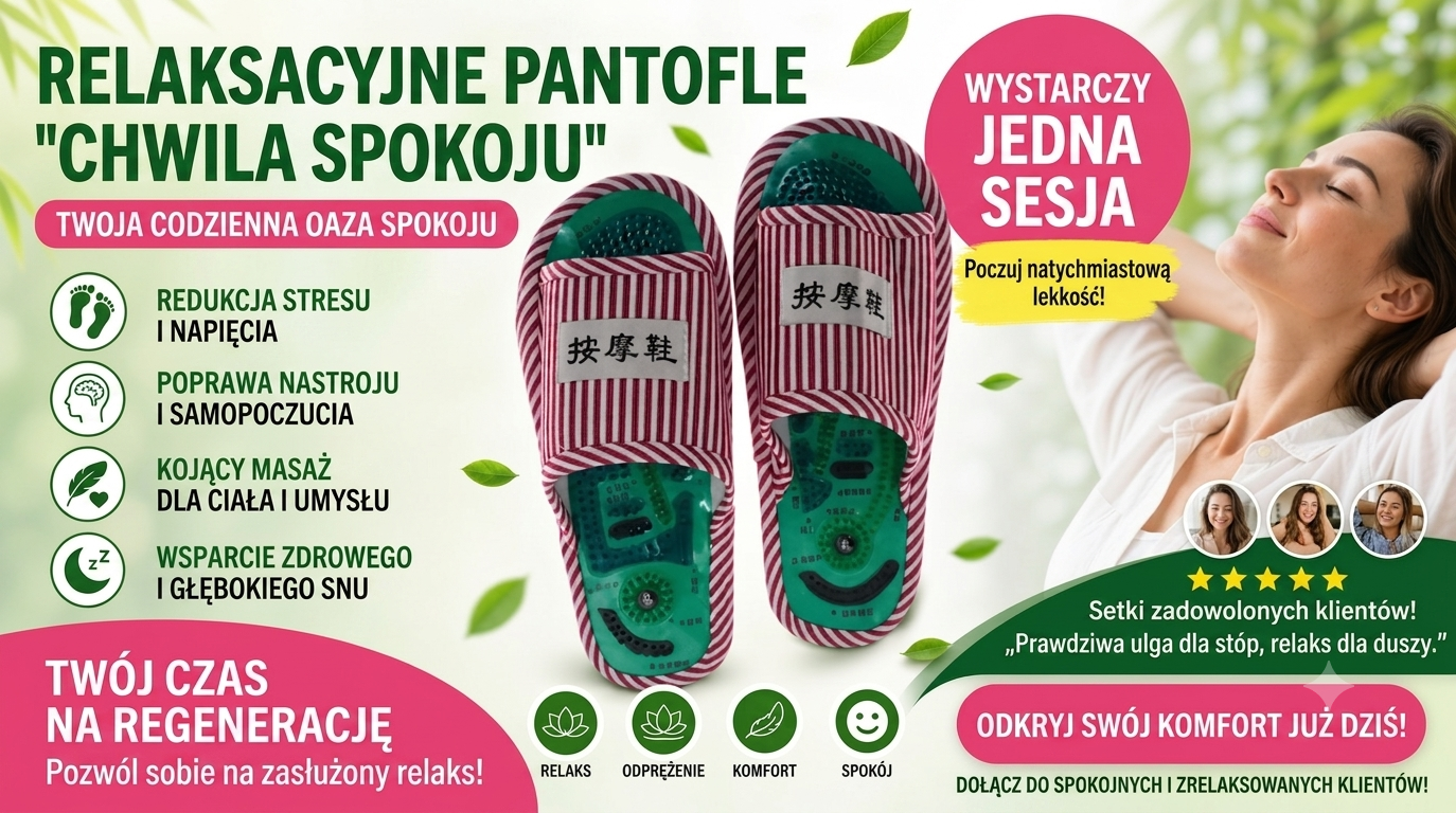 Akupresurowe Klapki RelaxStep™ – Poczuj Nacisk, Zrelaksuj Stopy